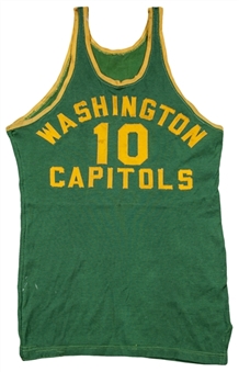 Historically Significant 1950-51 Bill Sharman NBA Game Used  Rookie Washington Capitols Jersey-MEARS A10- Fresh To The Hobby!!-